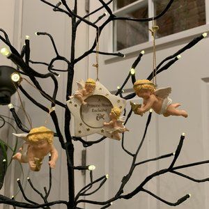 353. Vintage Holiday Princess House 266 Cherub & Cherub Frame Ornaments